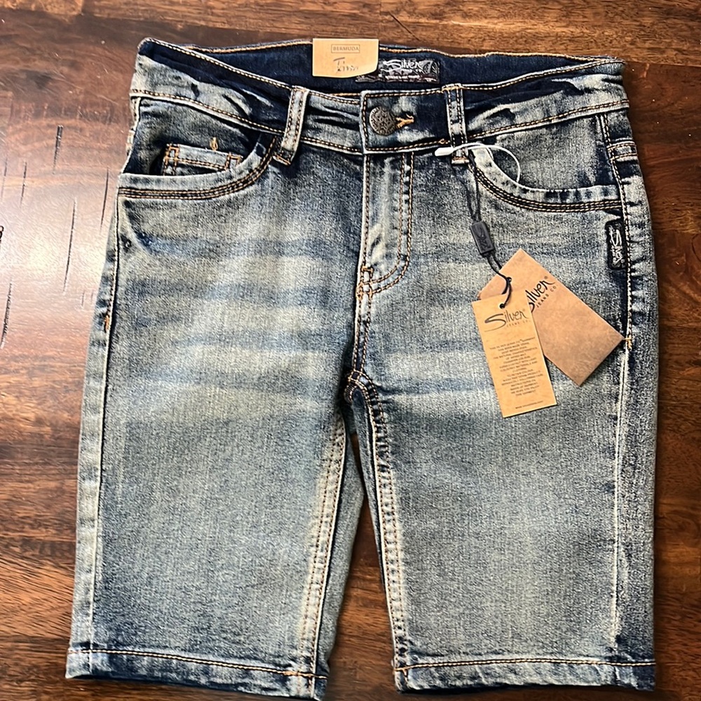Brand new with tags Silver Bermuda denim shorts